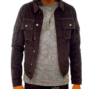 Black jean jacket collodion high quality Sz various